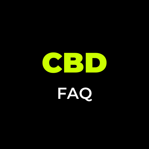 FAQ despre CBD de la E-Euphoria Vape Romania, imagine minimalistă pe fundal negru cu text verde și alb, oferind informații esențiale despre produsele CBD.