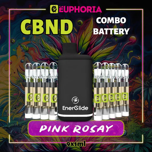 Nouă CBND Cartuș Vape de la E-Euphoria România, conținând 1ml cu 95% CBND și miros de terpene Pink Rozay, aroma de trandafir pentru un efect relaxant.